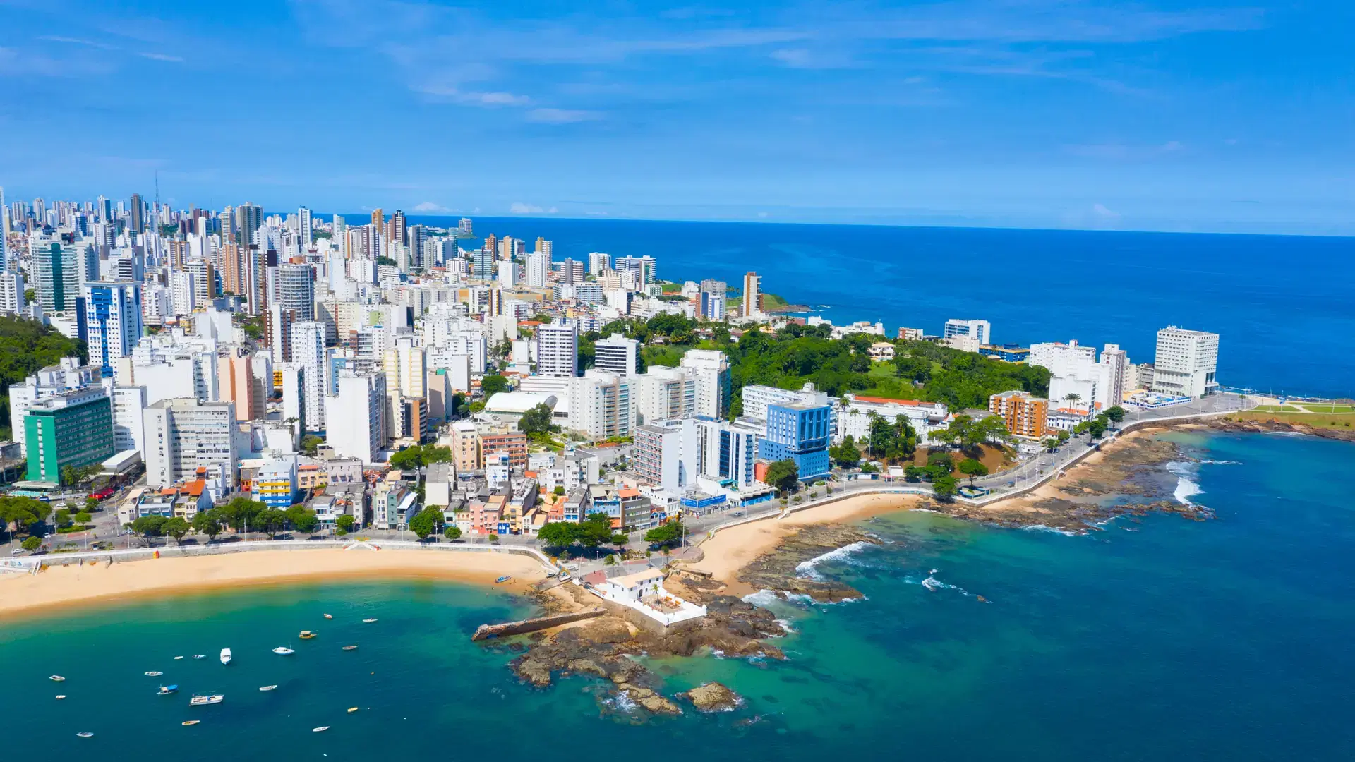 Aerial Drone View of Salvador Bahia Brazil 