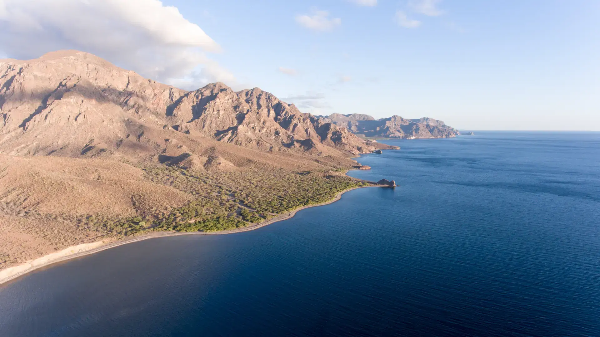 Scenics from the beaches of the sea of cortez, where the desert meets the sea, Baja California sur Mexico.