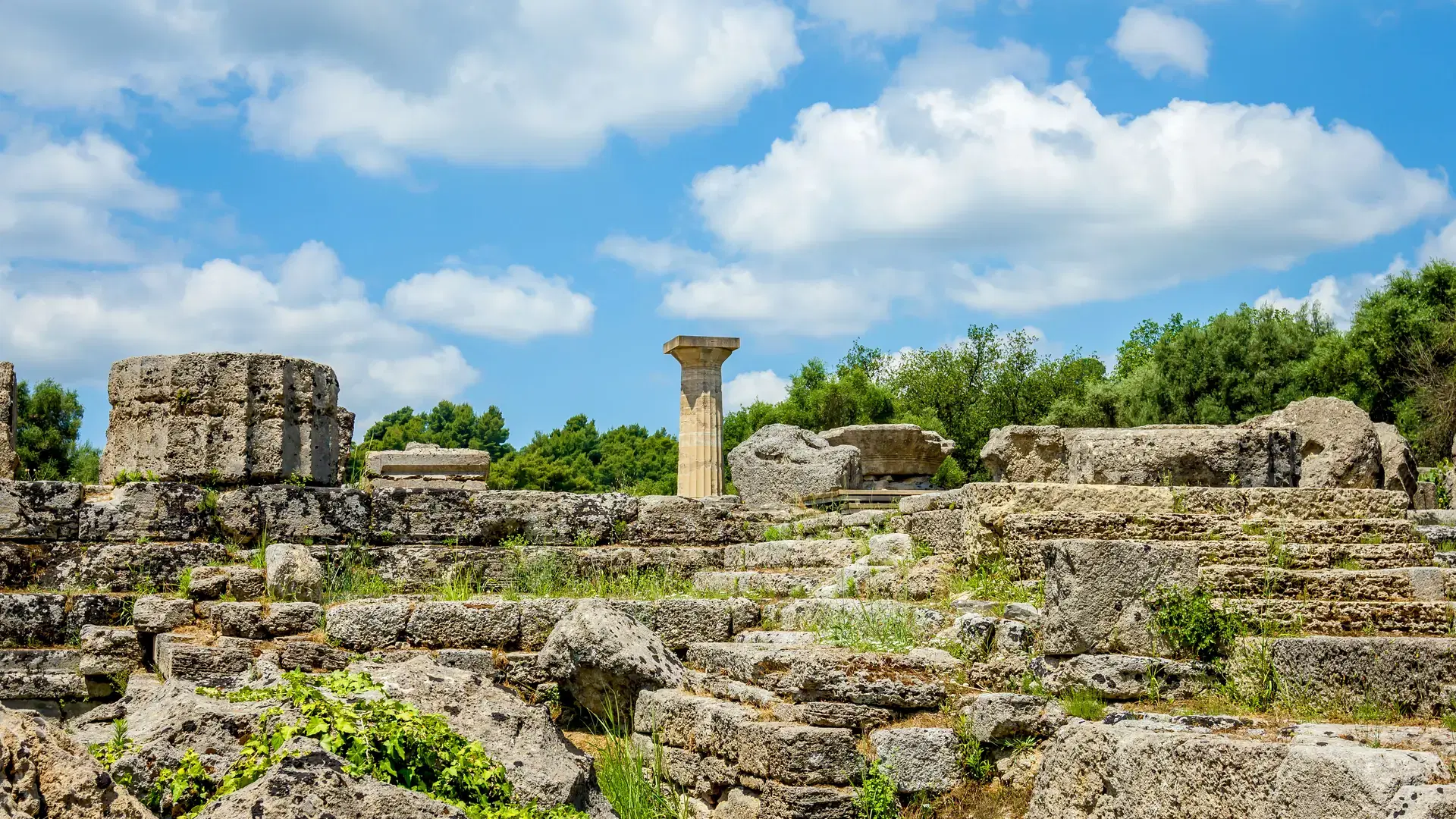 Ruin of Olympia; the birth place of Olympic games in Katakolon, Greece.