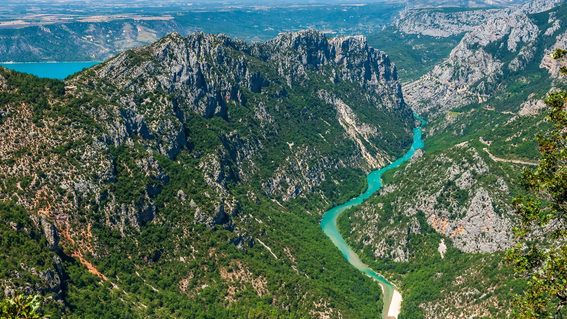 A beautiful outlook over the Gorges du Verdon, also known as the European Grand Canyon, in the French Provence.
