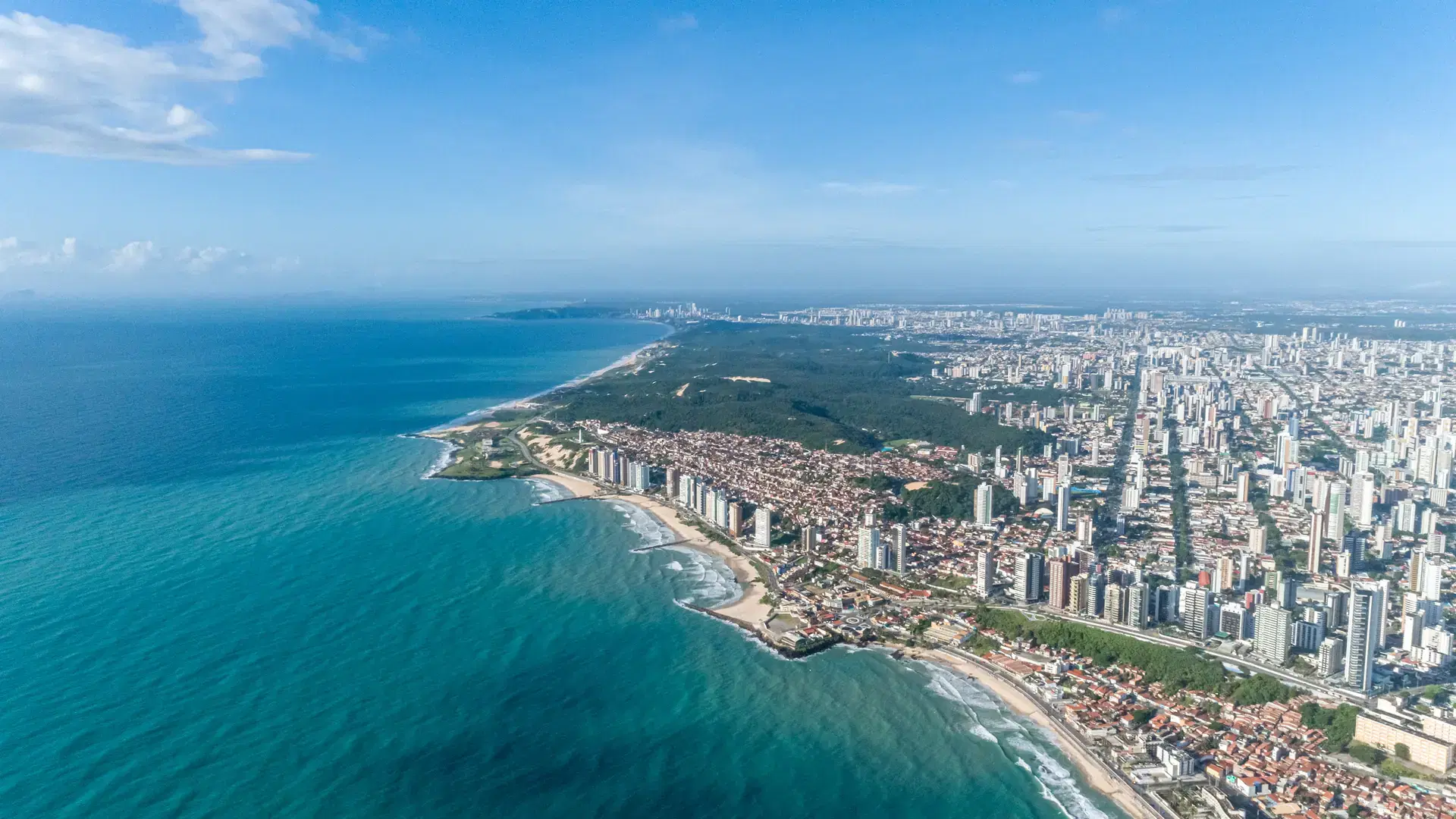 Beautiful aerial image of the city of Natal, Rio Grande do Norte, Brazil.