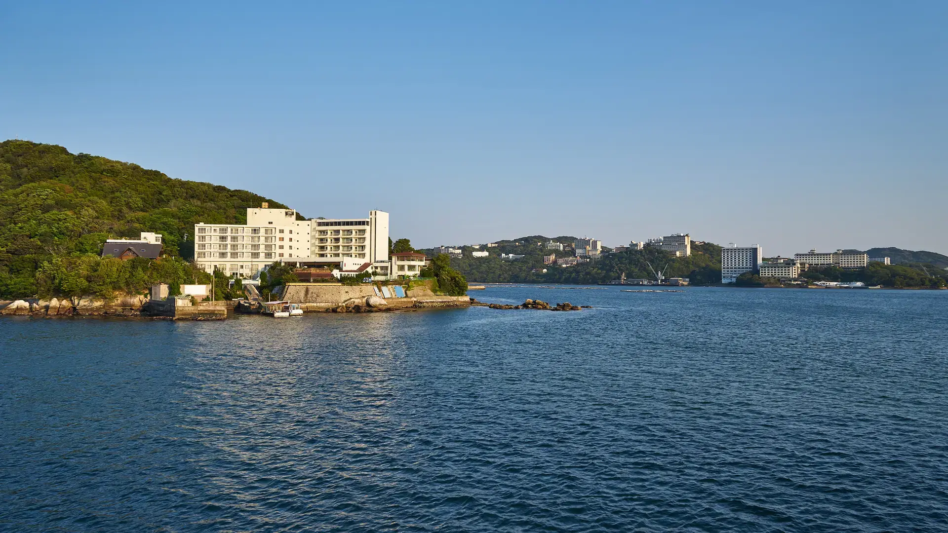 View from Ferry deck Ise Bay Irago Channel scenery Mie Prefecture