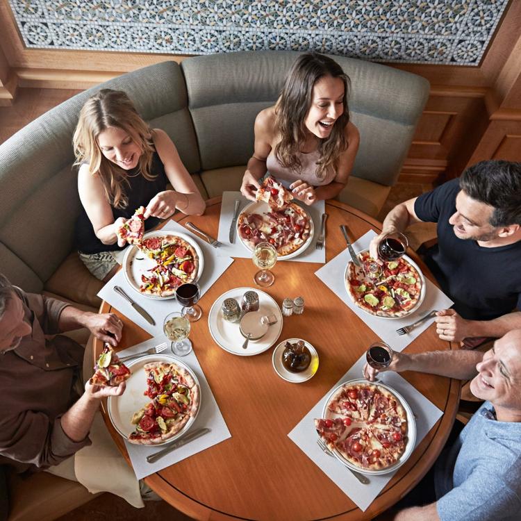 Guests Eating Pizza