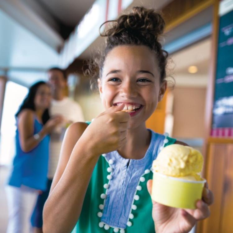 Girl eating gelato