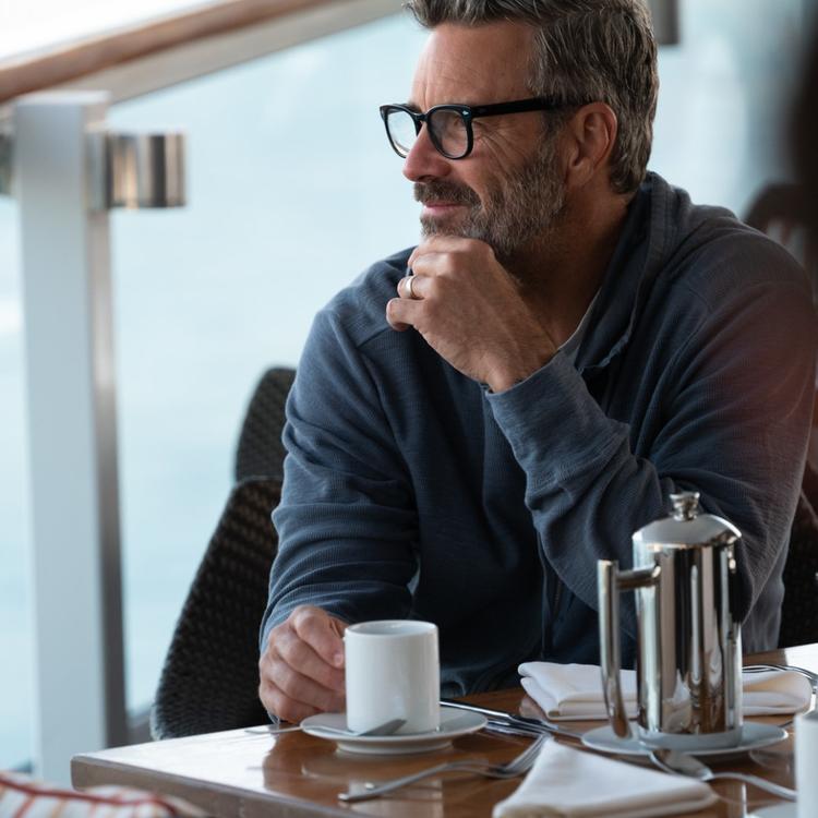 Man enjoying coffee