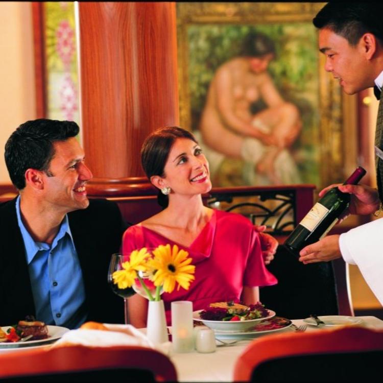 Waiter presenting wine