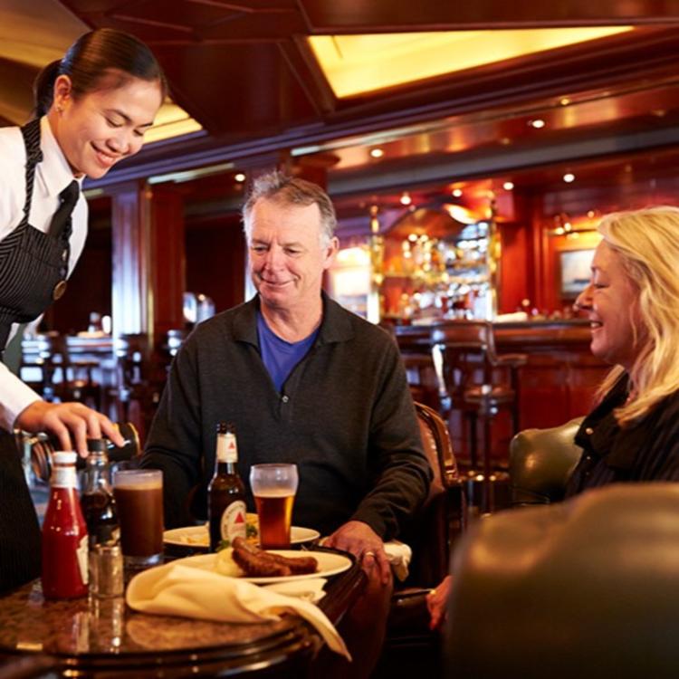 Waitress Pouring Beer