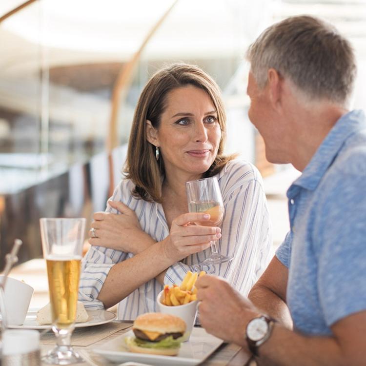 Couple sharing meal