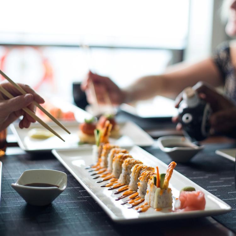 Sushi on plate