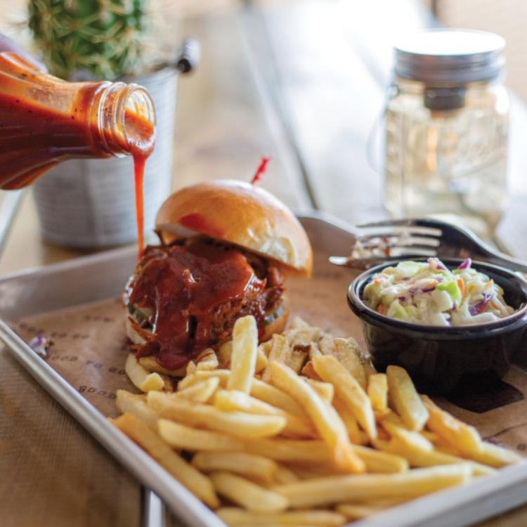 sandwich and fries