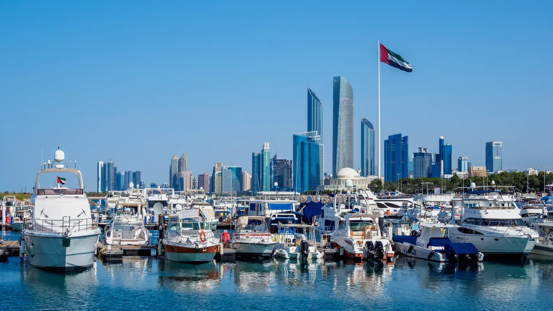 Corniche embankment in Abu Dhabi in United Arab Emirates