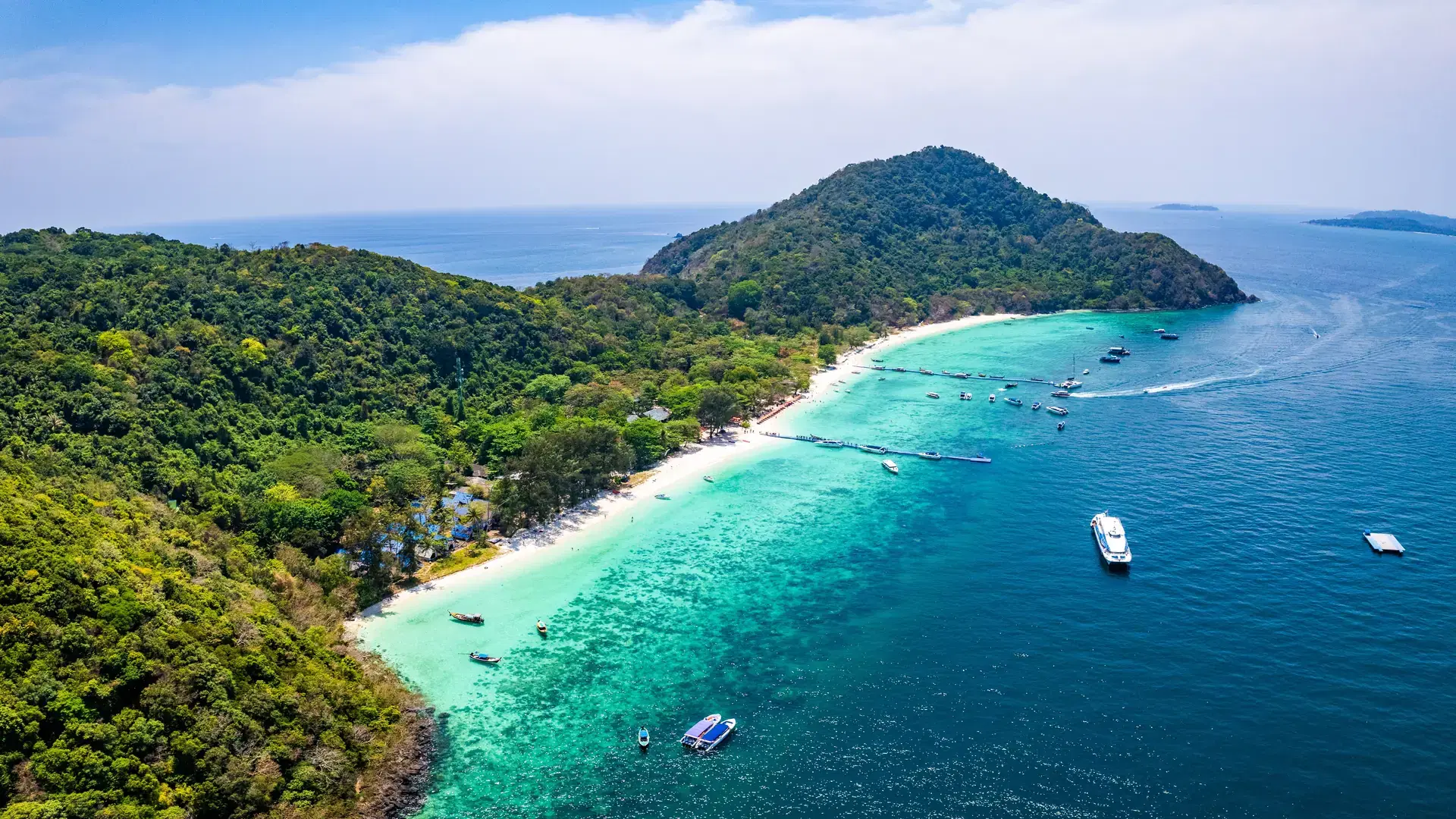 Aerial view of Coral island or Koh hey in Phuket, Thailand
