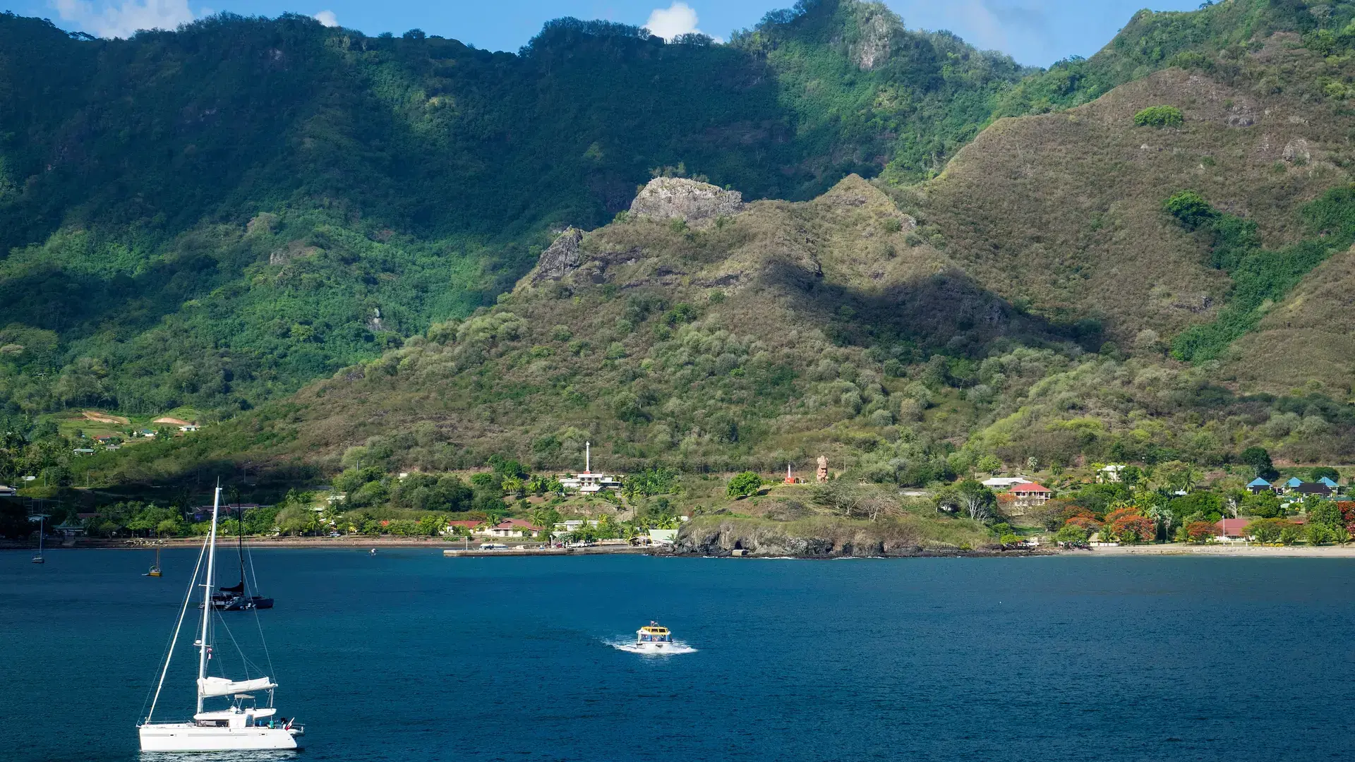 Taiohae bay, nuku hiva, marquesas islands, french polynesia, south pacific, pacific