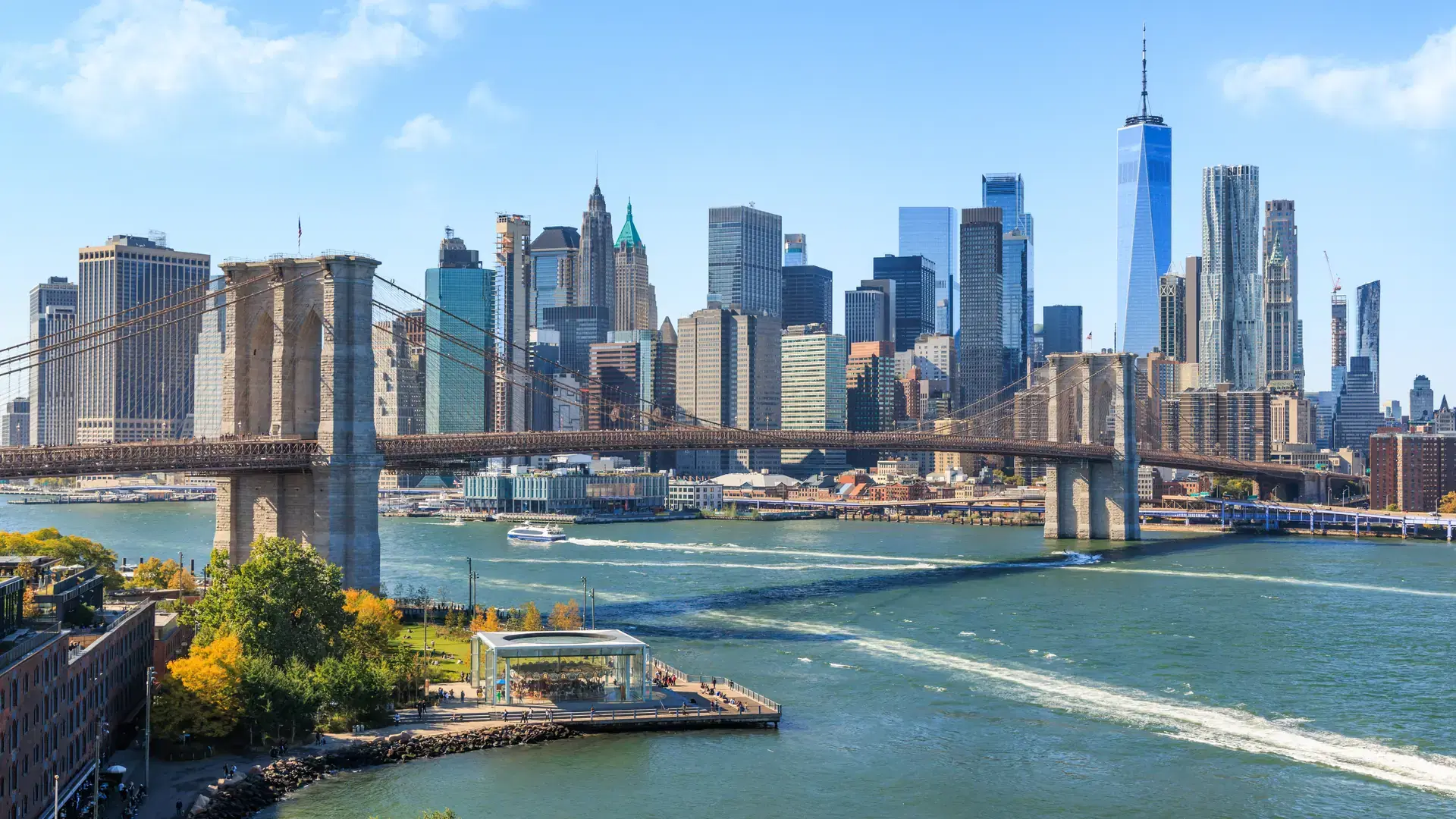 New York City skyline. Manhattan Skyscrapers panorama