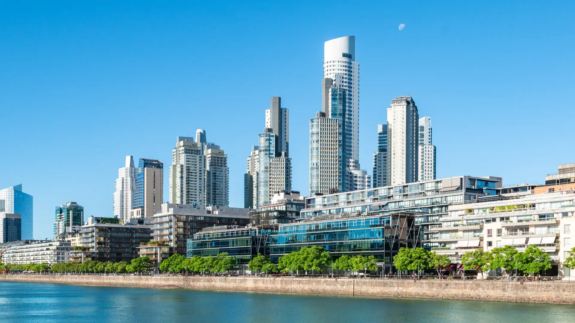 Modern Skyscrapers Along the Waterfront in Puerto Madero, Buenos Aires