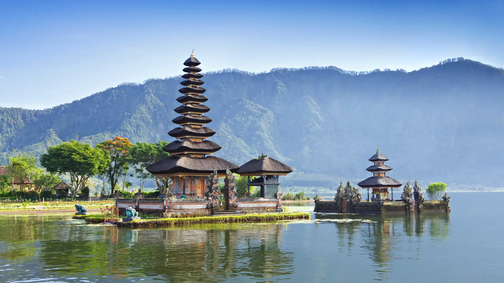 Ulun Danu temple Beratan Lake in Bali Indonesia