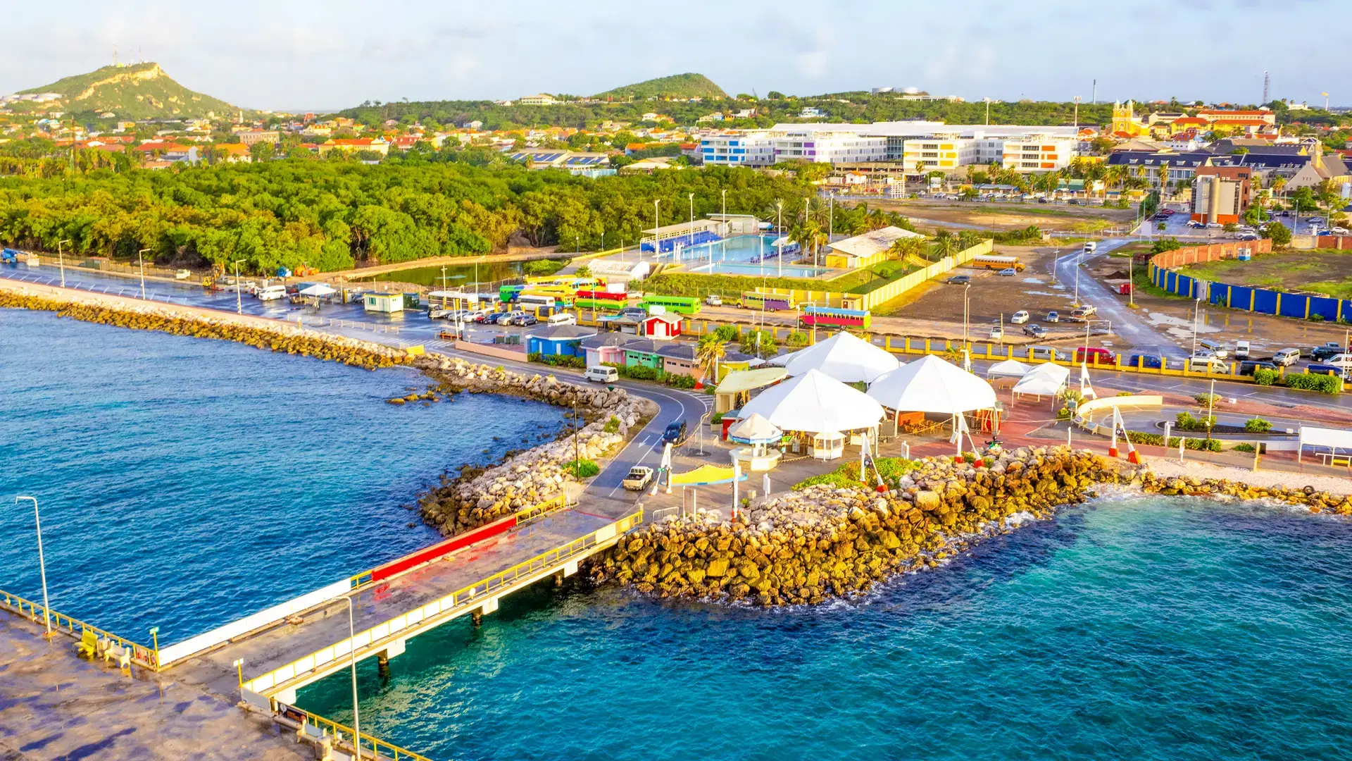 The Island Curacao is a tropical paradise in the Antilles in the Caribbean sea with beautiful architecture, beaches.