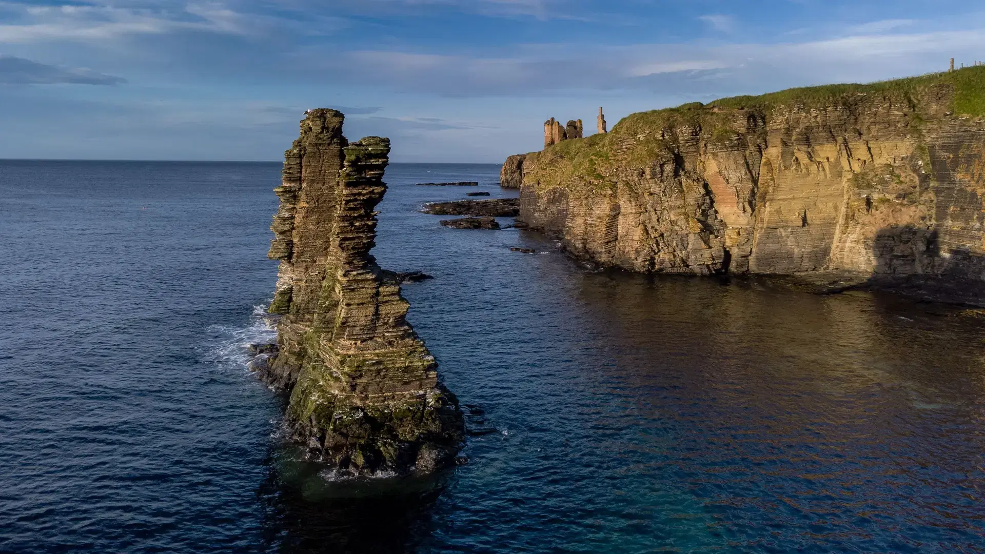 A beautiful shot of cliffs of Fair Isle, Scotland