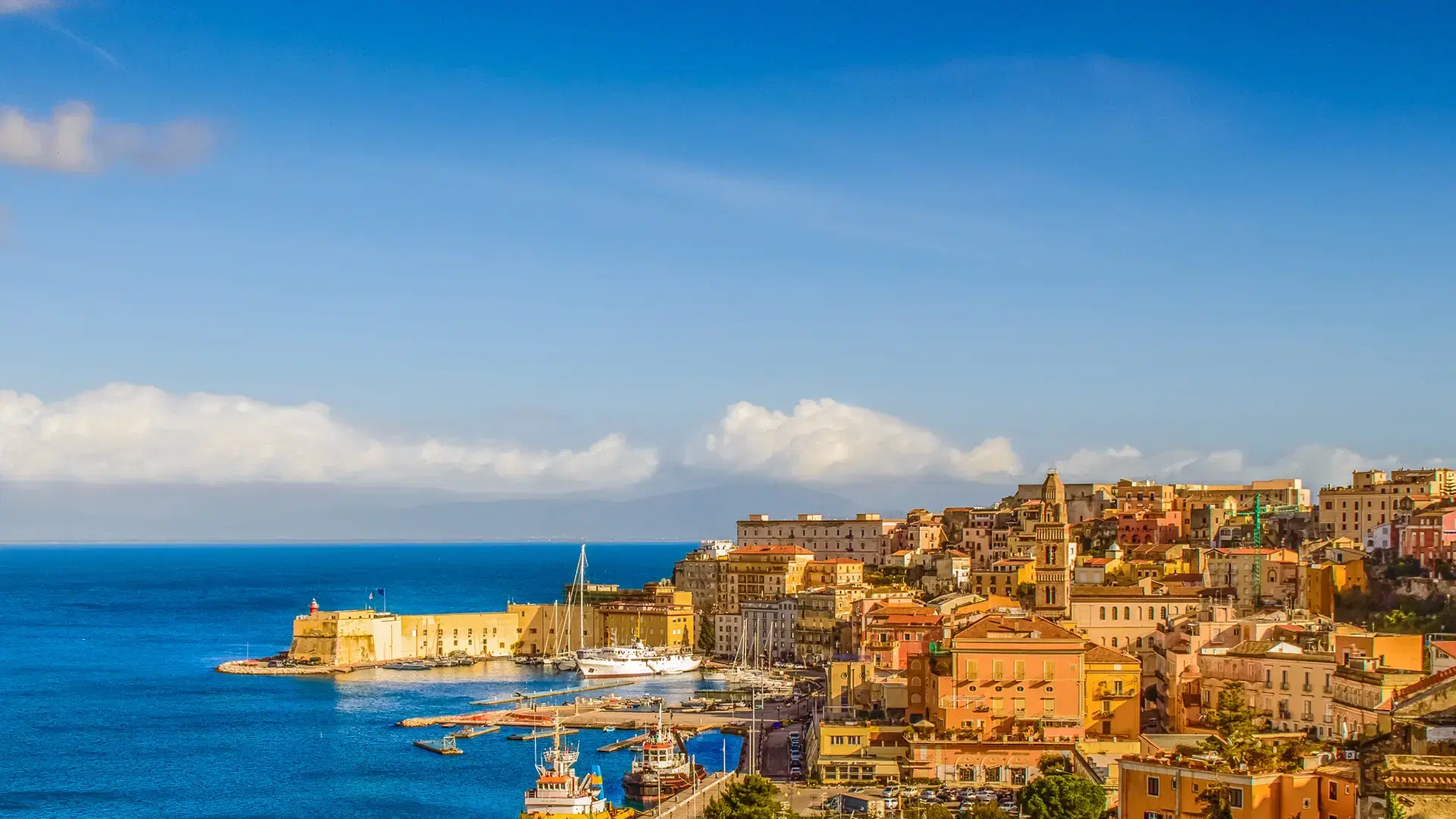 Medieval town and port of Gaeta on the Mediterranean sea, Italy