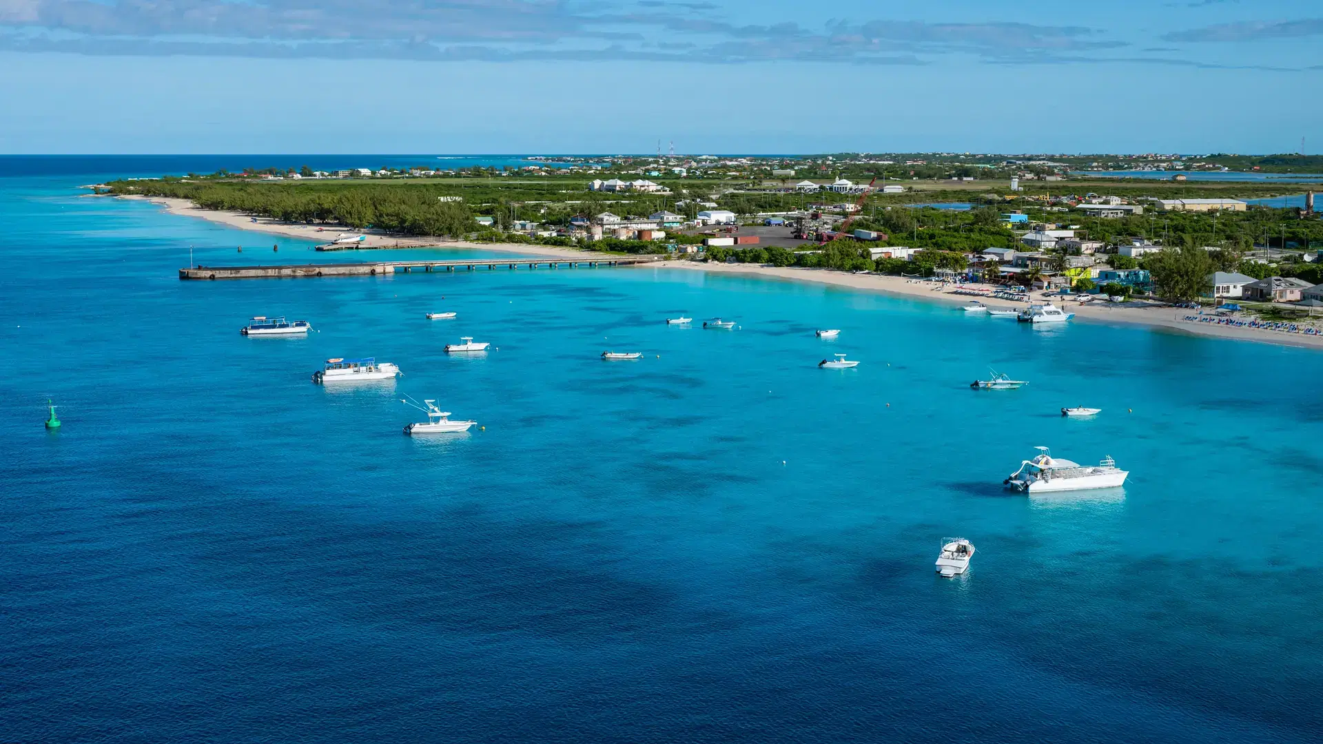 Grand Turk harbor landscape and cruise port, Turks and Caicos