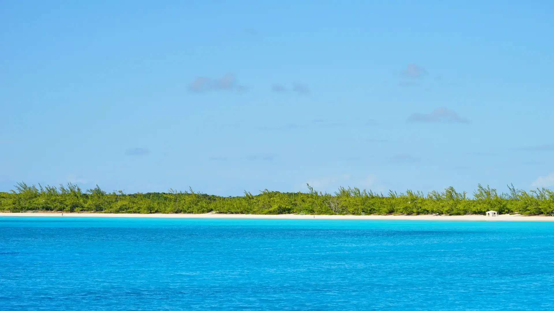The beautiful Half Moon Bay island in Bahama and Caribbean sea ocean