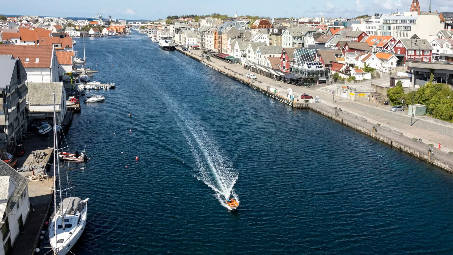 Downtown haugesund, rogaland, norway, scandinavia, europe