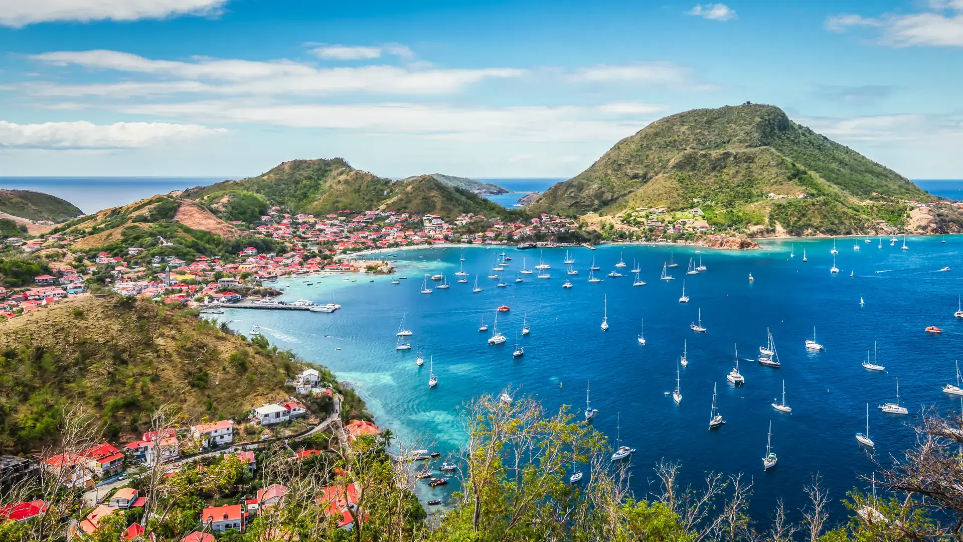 Panoramic landscape view of Terre de Haut, Guadeloupe.