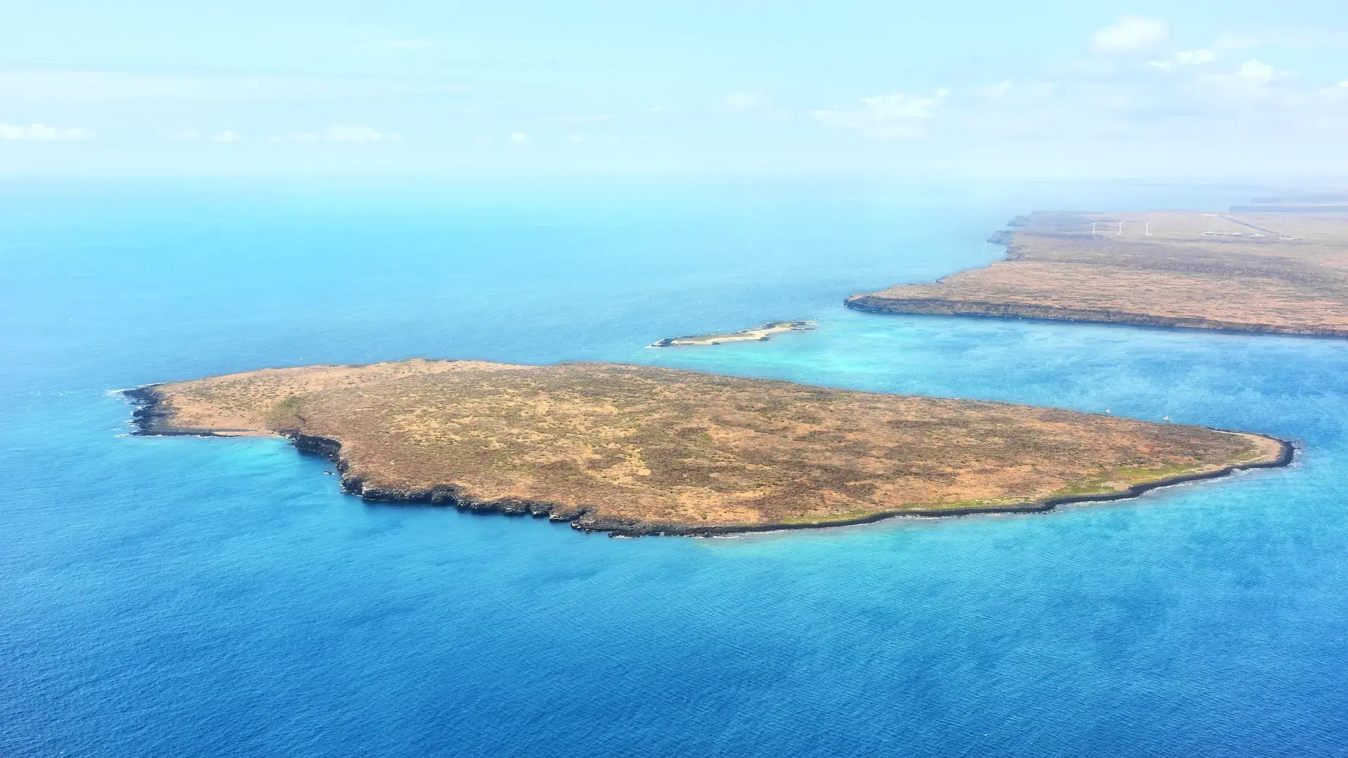 Aerial view of the Galapagos Islands, Ecuador.