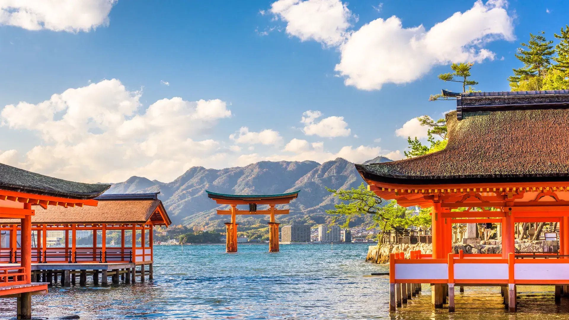 Miyajima, Hiroshima, Japan floating shrine.