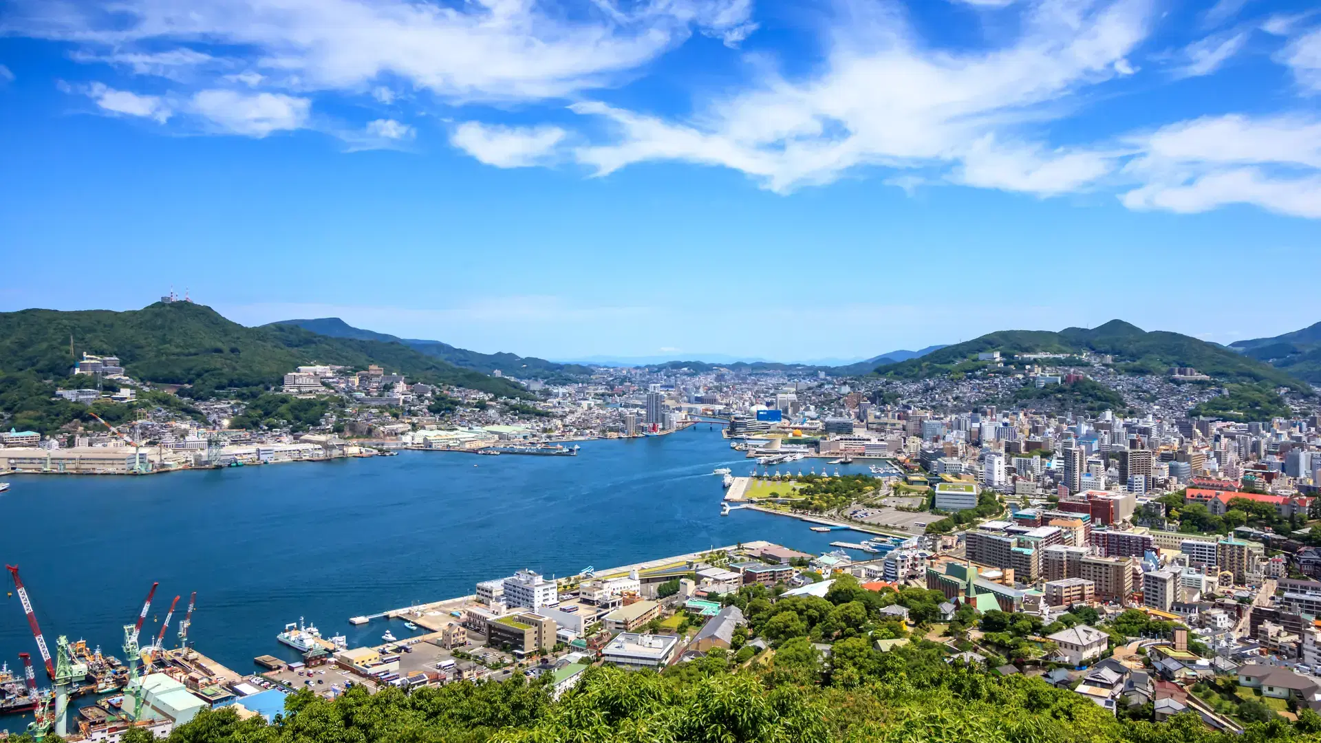 View of Nagasaki city in Japan