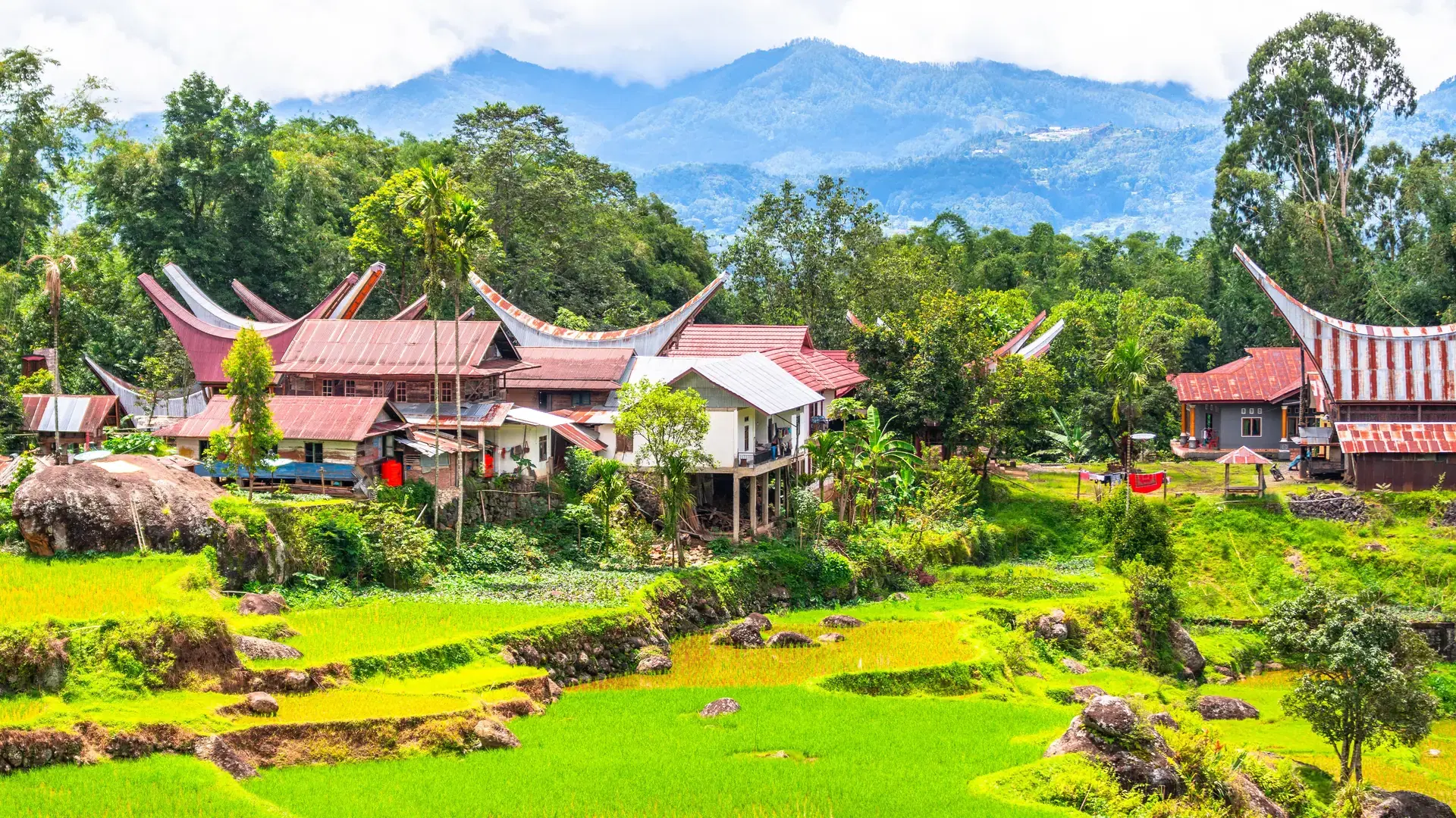 traditional village of tana toraja land, indonesia