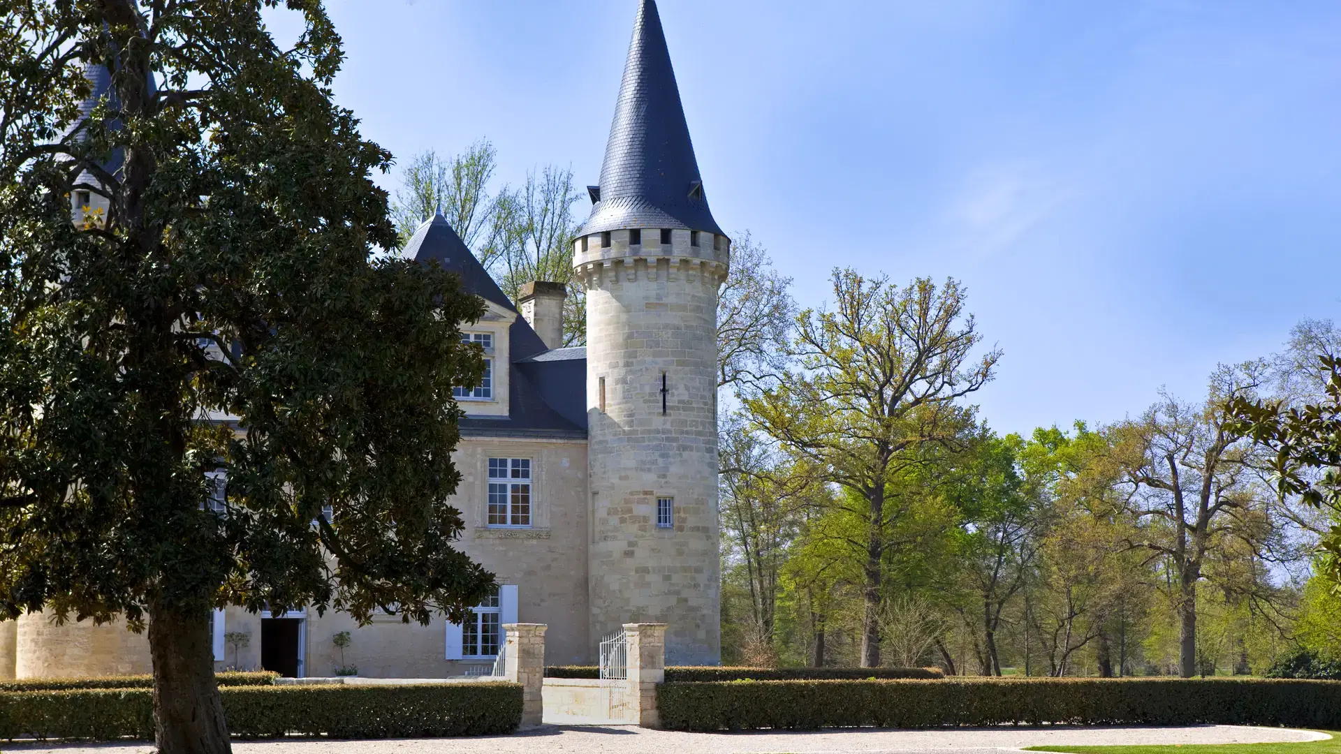 Wine castle in Medoc, near Bordeaux, France