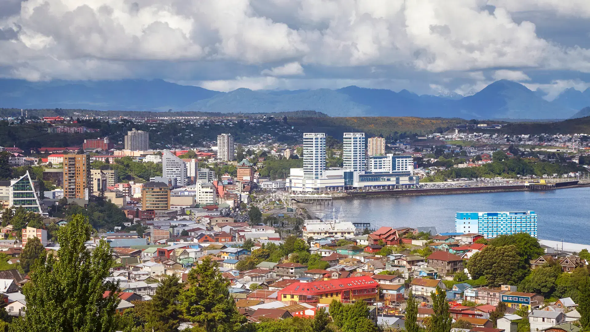General view of the Puerto Montt port city, Chile.