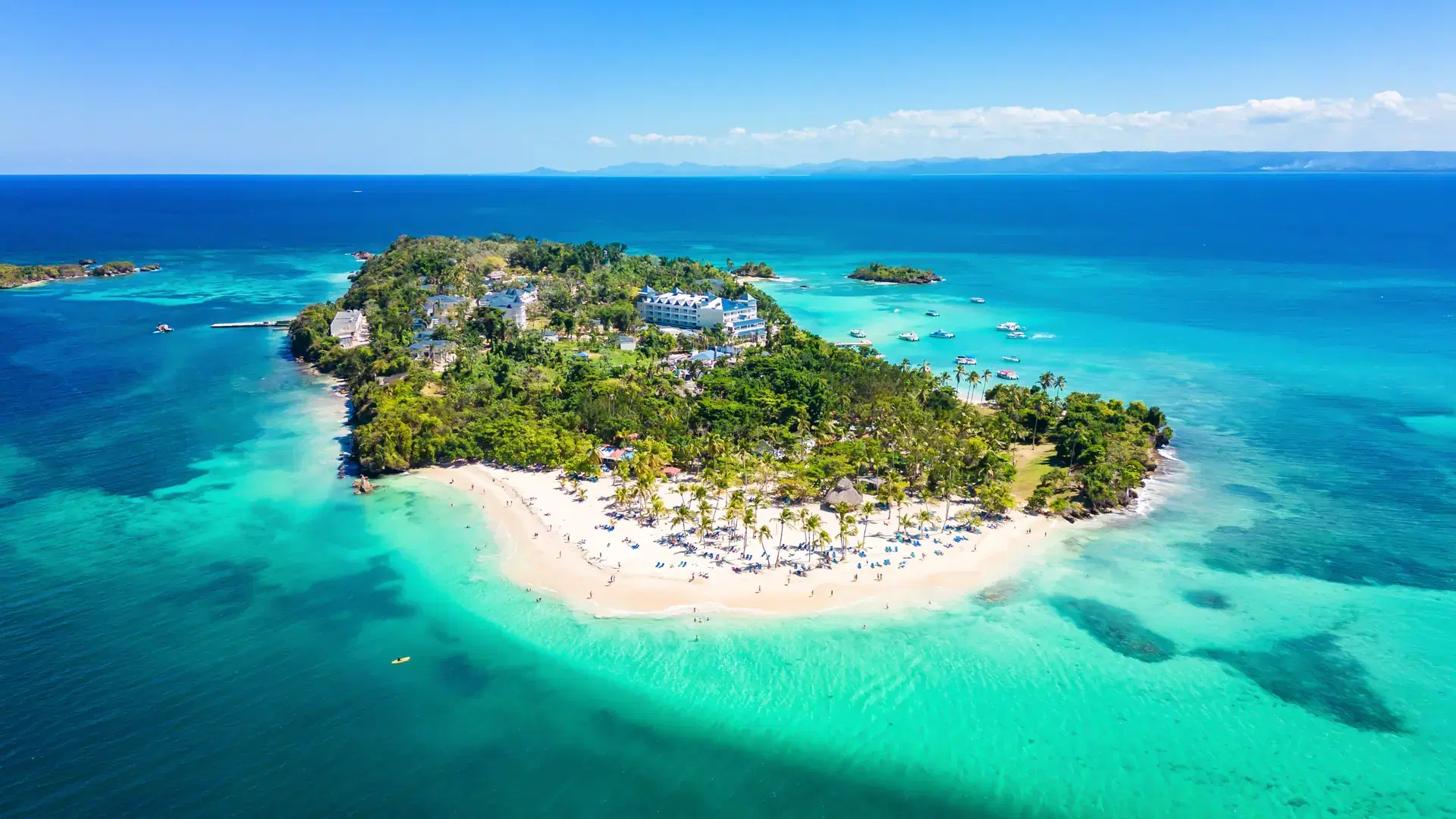 Cayo Levantado Bacardi Island. Popular destination for excursion to Samana, Dominican Republic
