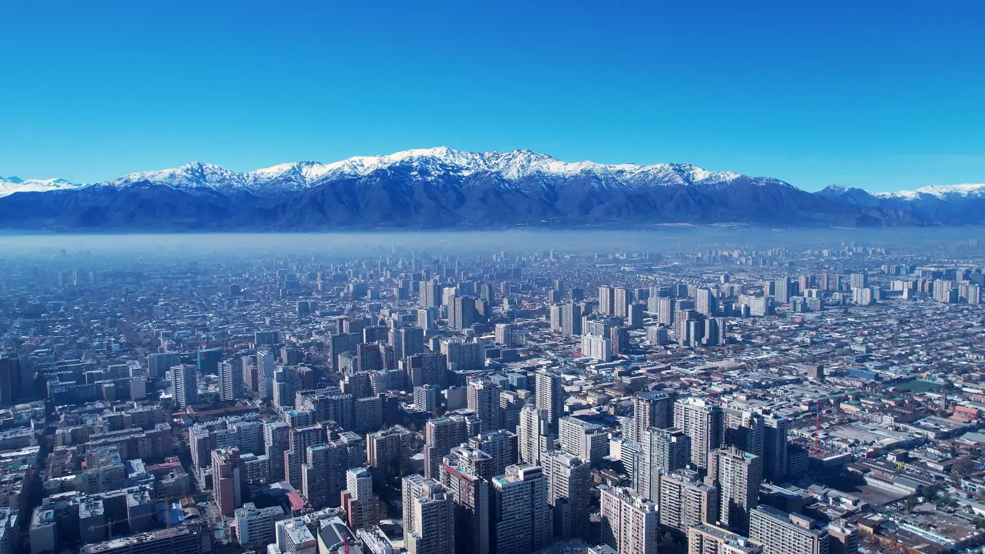 Santiago Skyline In Santiago Chile. Metropolis Downtown District. Stunning Cityscape. Offices Buildings. Santiago Skyline In Santiago Chile. Skyscrapers Scenery. Outdoor Skyline.