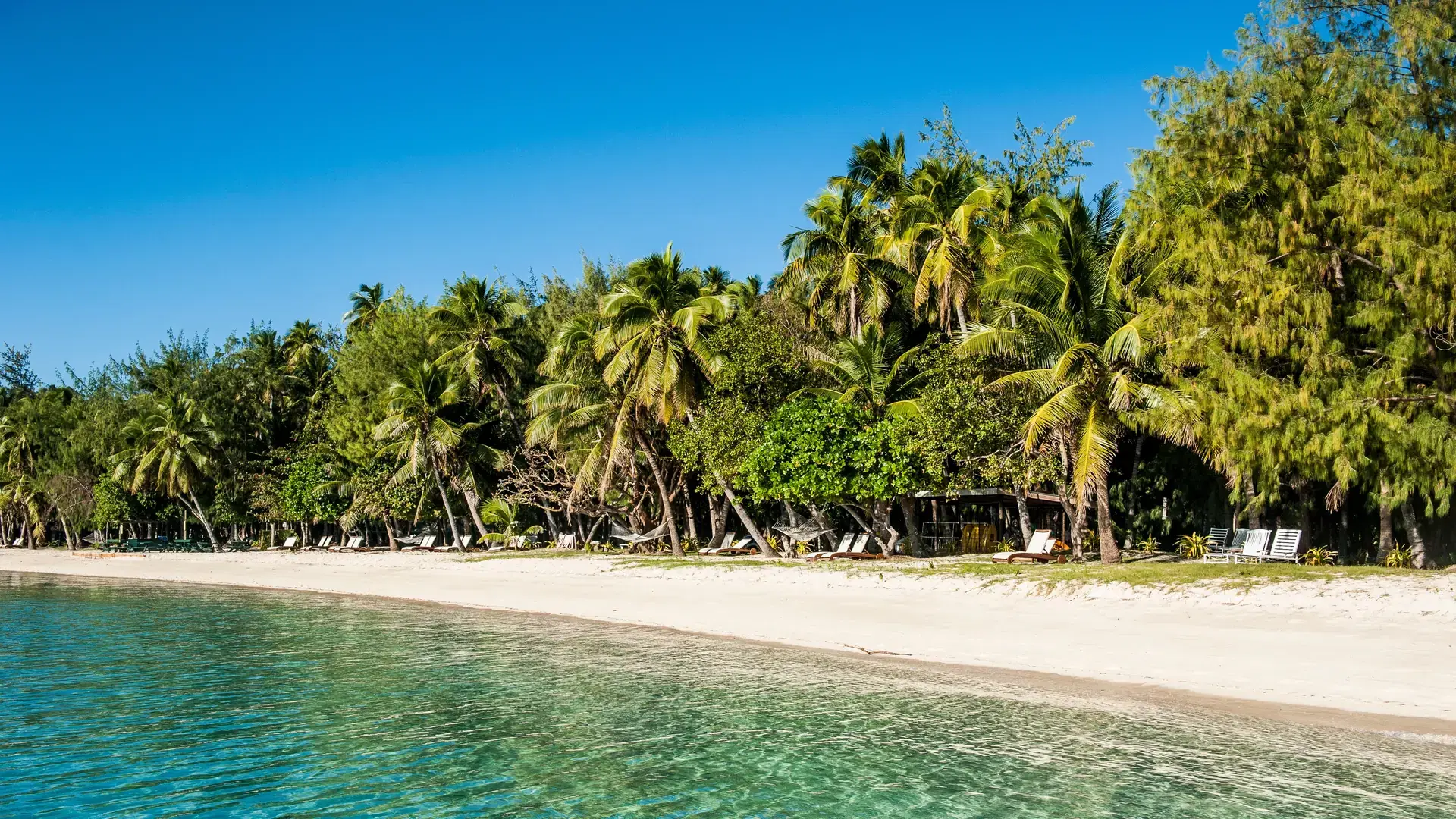 White sand beach, Nanuya Lailai island, the blue lagoon, Yasawas, Fiji, South Pacific, Pacific