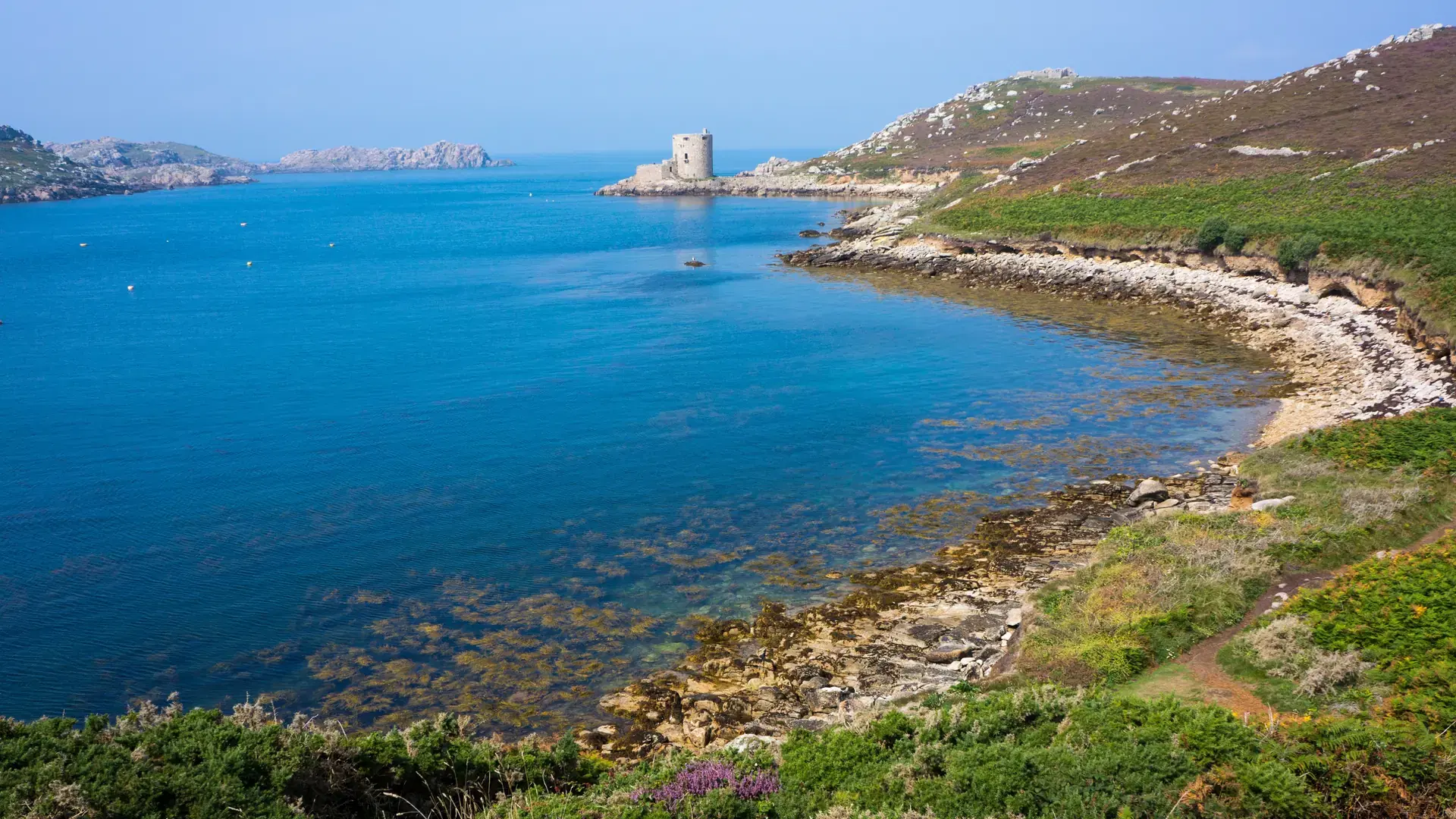 Cromwells castle, isle of tresco, isles of scilly, united kingdom, europe