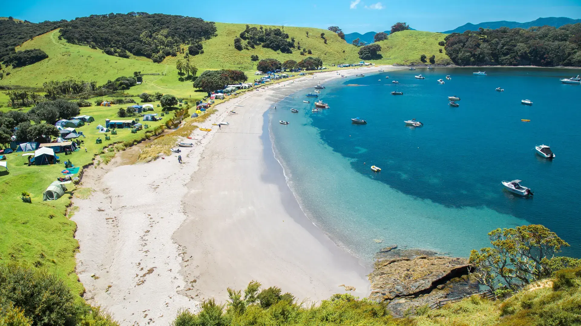 An aerial view of the Bay of Islands. New Zealand